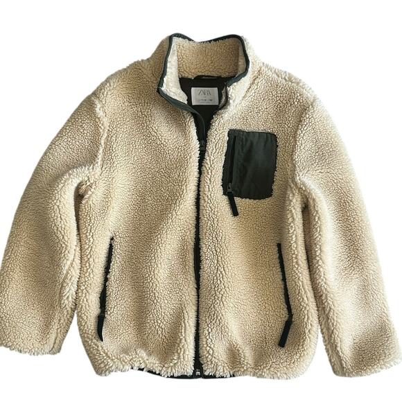 ZARA KIDS Sherpa Zipper Jacket Size 11/12y - Picture 1 of 6